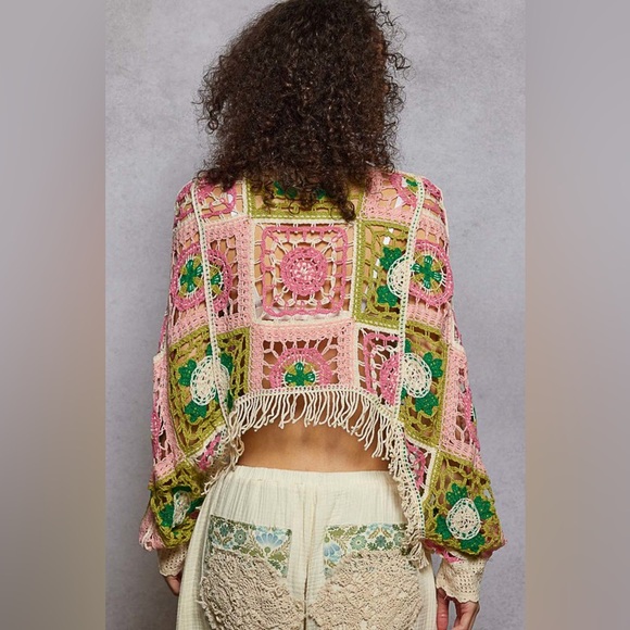 POL Multicolor Crochet Crop Top - Picture 2 of 2